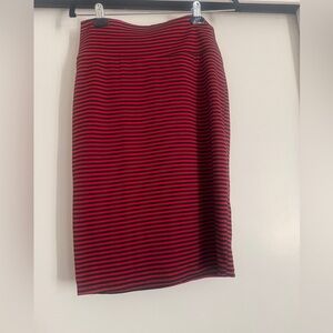 LuLaRoe Red and Black Knee-Length Pencil Skirt Cocktail